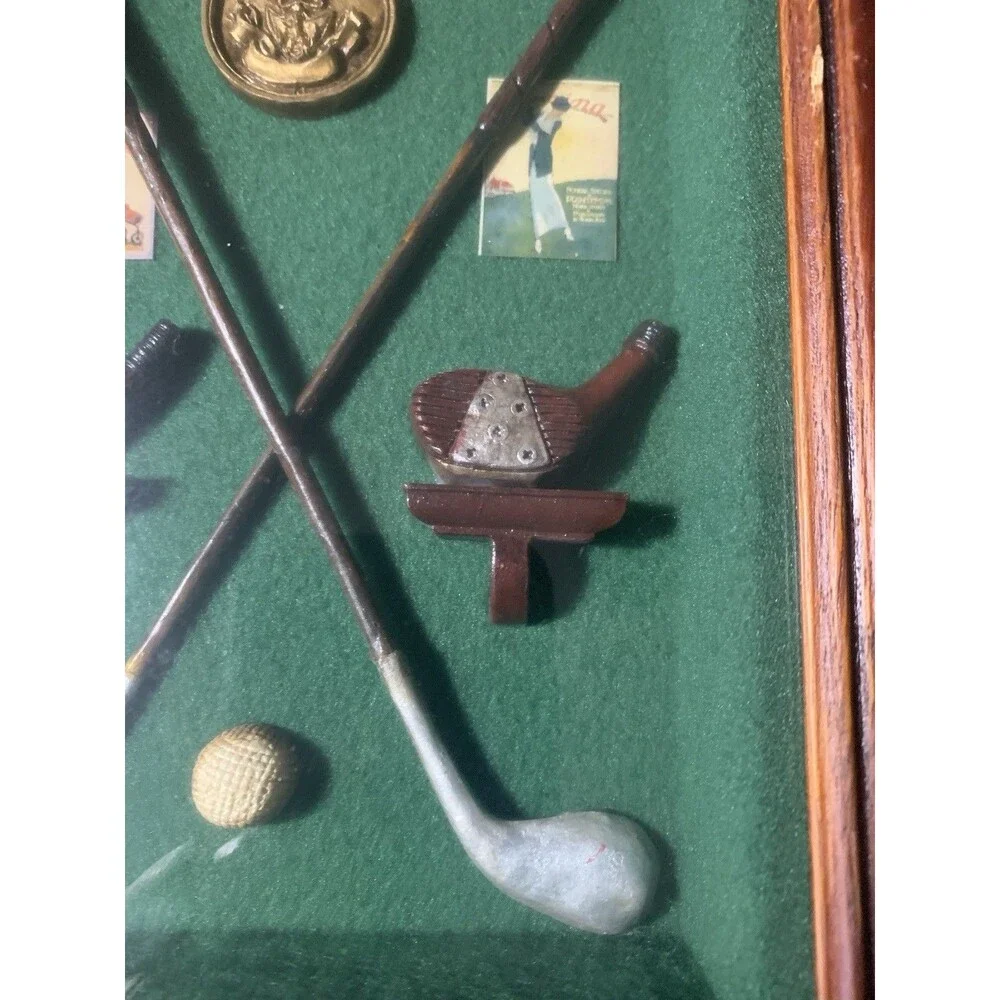 Vintage Golfer Shadow Box Wall Art